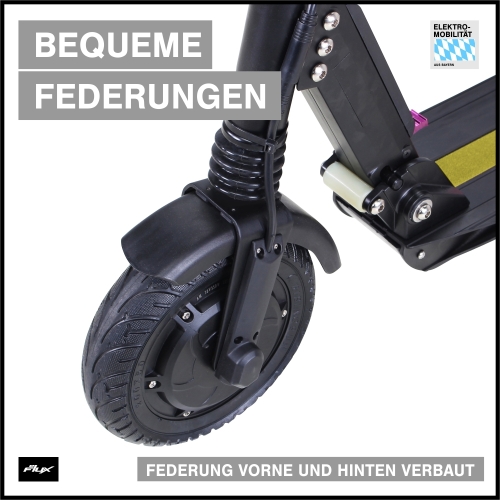 eFlux Lite One E-Scooter klappbar, 30 km/h, 500 Watt, Elektroroller mit Tempomat, 8 Zoll Reifen