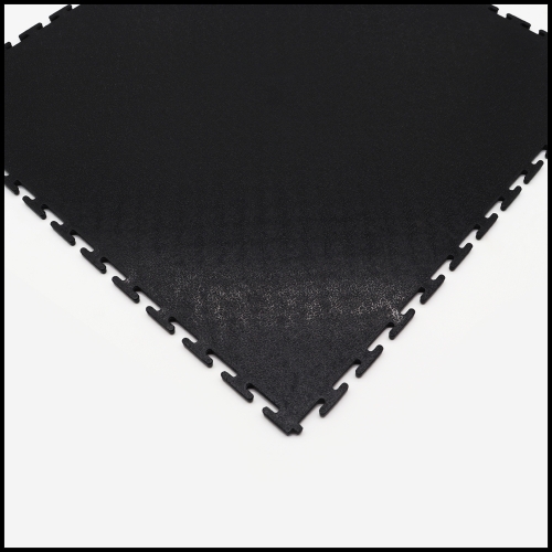 PVC click tiles textured black