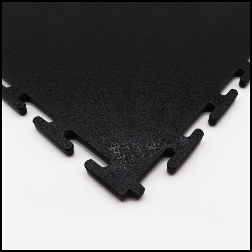 PVC click tiles textured black